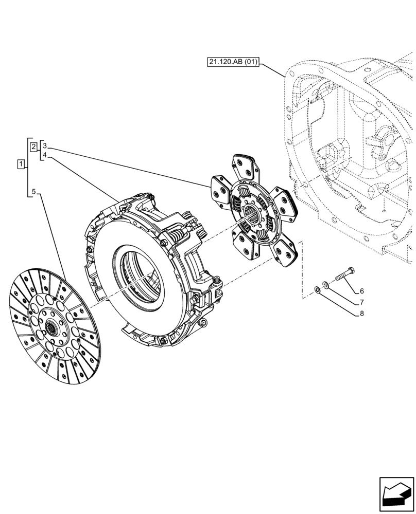 Схема запчастей Case IH FARMALL 65C - (18.110.AB) - VAR - 390067, 743546, 744576, 334174 - CLUTCH (18) - CLUTCH