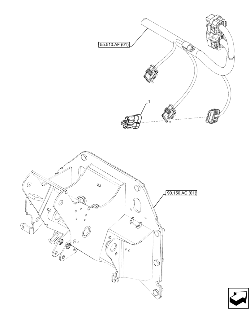 Схема запчастей Case IH FARMALL 65C - (55.405.CW[02]) - VAR - 330581, 390328, 743559 - BRAKE, PLUG (55) - ELECTRICAL SYSTEMS