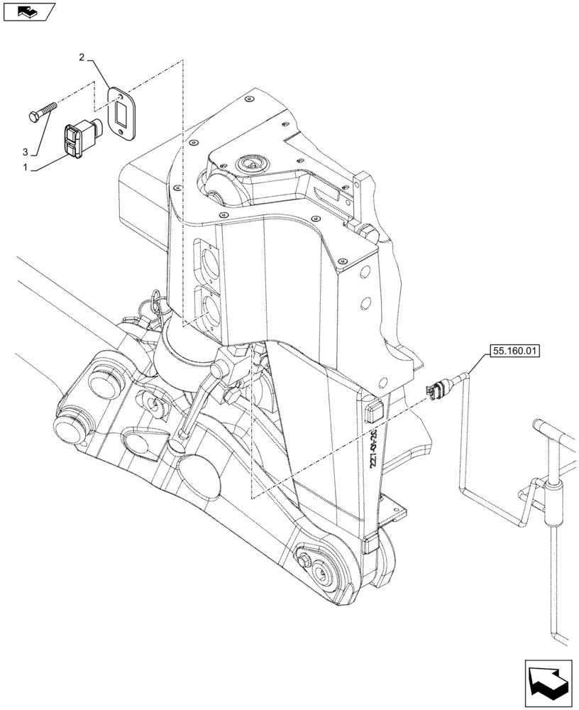 Схема запчастей Case IH PUMA 170 - (55.160.02) - FRONT HPL - SWITCH (VAR.743483-743484-743485-743486 / 743666-743667-743765-743837-743838) (55) - ELECTRICAL SYSTEMS