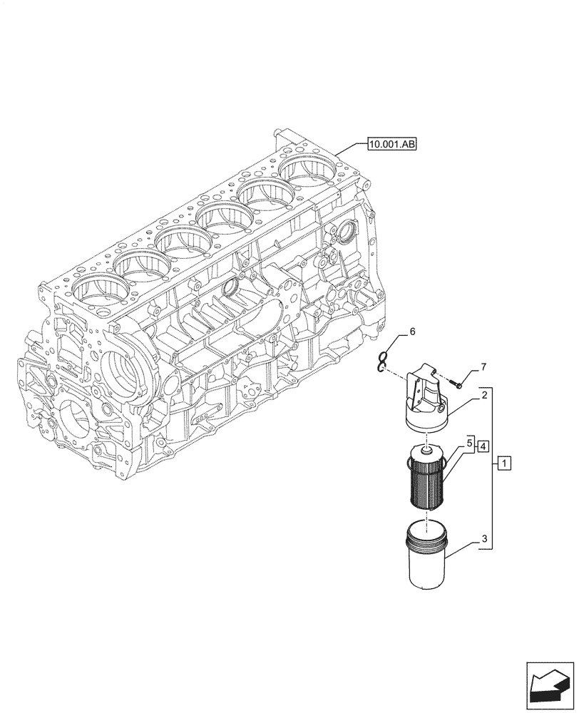 Схема запчастей Case IH STEIGER 580 - (10.304.AE) - ENGINE OIL FILTER (10) - ENGINE