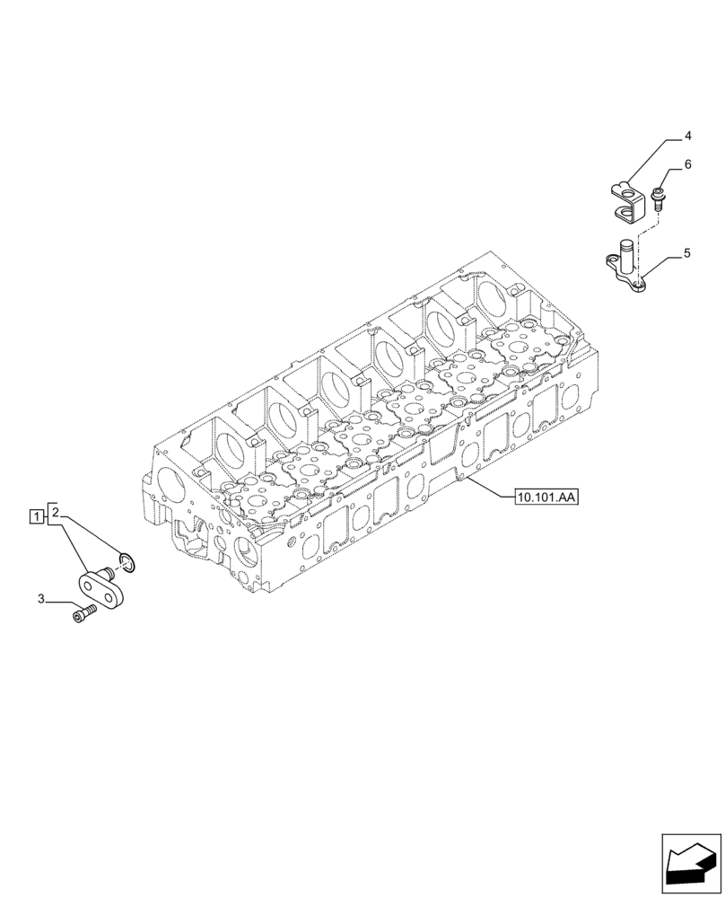 Схема запчастей Case IH F3DFE613F B002 - (10.120.AA) - ENGINE, BRAKE (10) - ENGINE