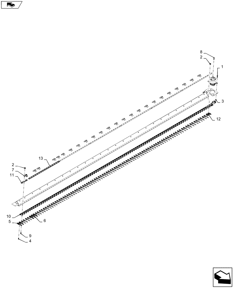 Схема запчастей Case IH DH253 - (58.110.BD[07]) - CUTTERBAR, SINGLE KNIFE, W/HONEY BEE - STANDARD GUARD (58) - ATTACHMENTS/HEADERS