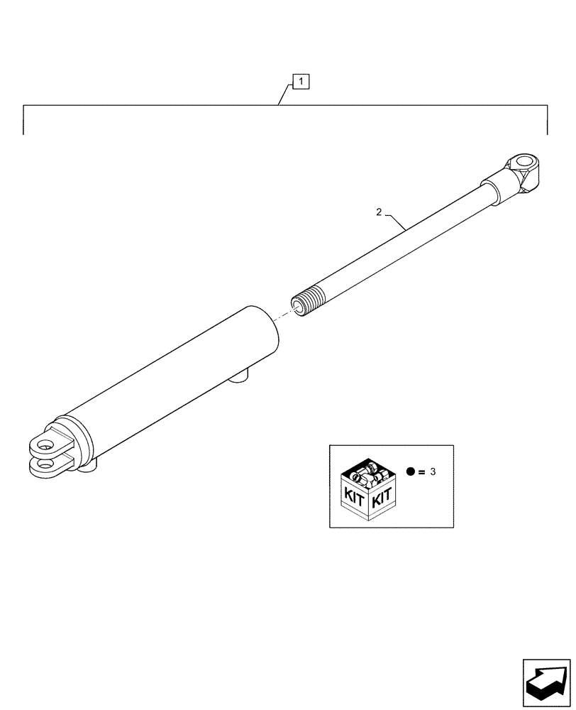 Схема запчастей Case IH 3330 - (35.900.18[02]) - FOLD CYLINDER, FRONT LADDER, ASN YDT036000 (35) - HYDRAULIC SYSTEMS