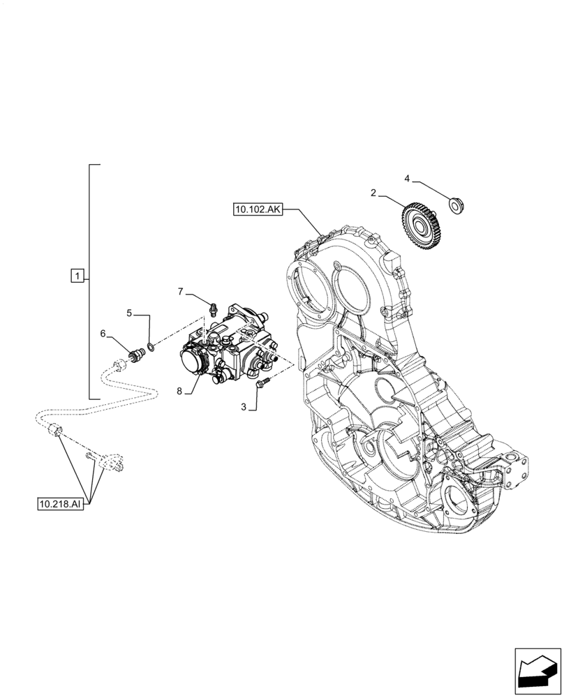 Схема запчастей Case IH F3DFE613F B001 - (10.218.AQ) - FUEL INJECTION PUMP (10) - ENGINE