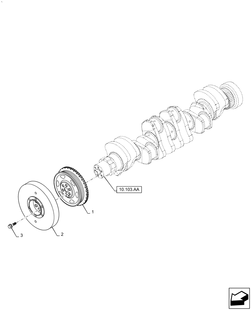 Схема запчастей Case IH PUMA2104 - (10.103.AG) - PULLEY CRANKSHAFT (10) - ENGINE