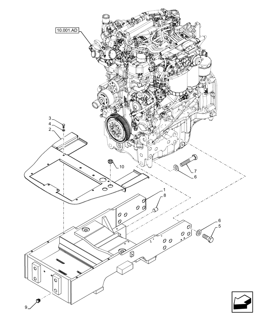 Схема запчастей Case IH FARMALL 65C - (25.100.AV[01]) - VAR - 334216, 390274 - AXLE SUPPORT, 4WD (25) - FRONT AXLE SYSTEM