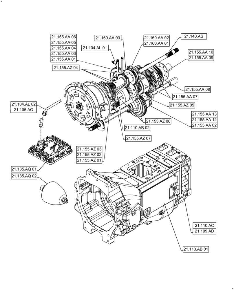 Схема запчастей Case IH PUMA2104 - (00.000.21[01]) - PICTORIAL INDEX - TRANSMISSION (00) - GENERAL & PICTORIAL INDEX