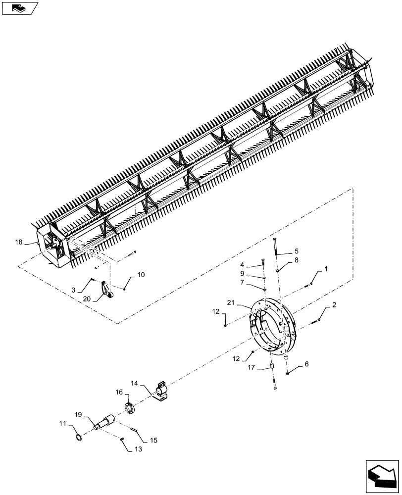 Схема запчастей Case IH DH253 - (58.101.AM[01]) - UII REEL, SINGLE, W/PLASTIC FINGERS, 6-BAT (58) - ATTACHMENTS/HEADERS