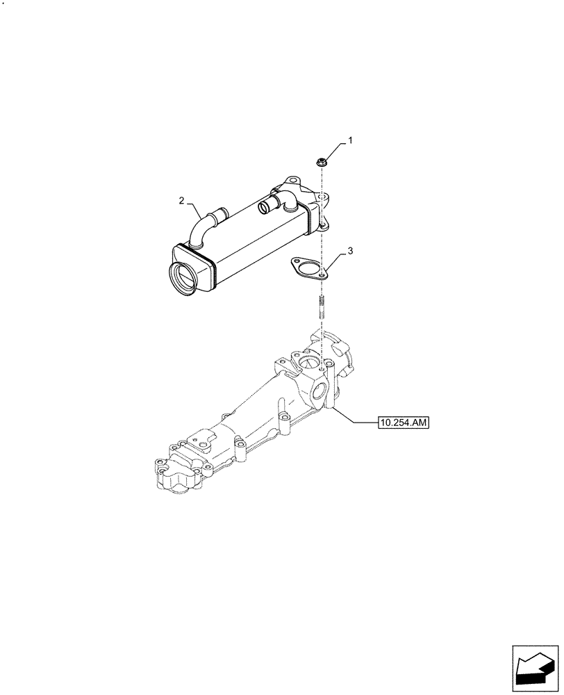 Схема запчастей Case IH F5DFL413H A015 - (10.501.AB) - EXHAUST SYSTEM, EGR, HEAT EXCHANGER (10) - ENGINE