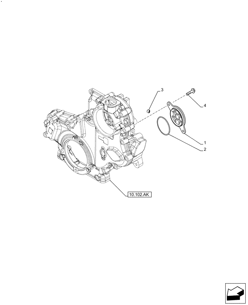 Схема запчастей Case IH F5DFL413H A015 - (10.102.AQ) - INJECTION PUMP DRIVE, COVER (10) - ENGINE