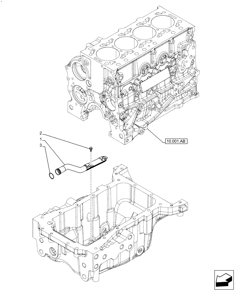 Схема запчастей Case IH F5DFL413H A015 - (10.304.AL) - SUCTION PIPE (10) - ENGINE