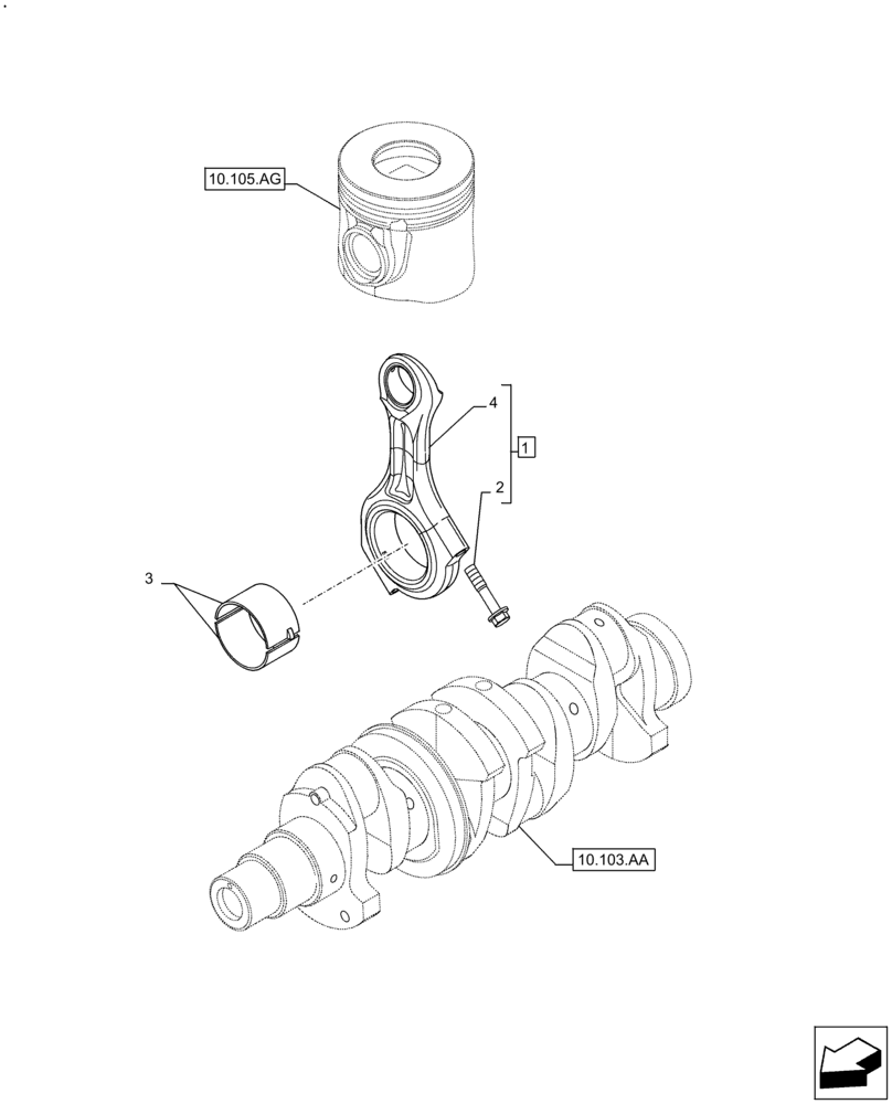 Схема запчастей Case IH F5DFL463A F021 - (10.105.AB) - CONNECTING ROD (10) - ENGINE