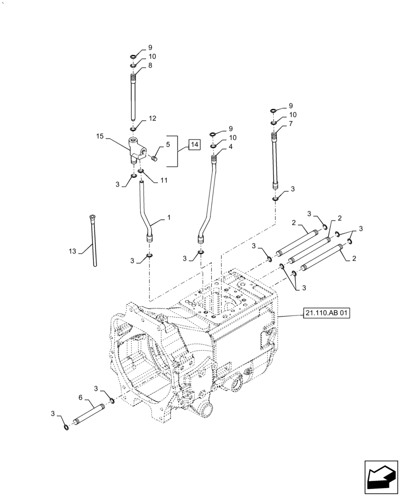 Схема запчастей Case IH PUMA1854 - (21.104.AL[01]) - HYDRAULIC GEARBOX CONTROL (21) - TRANSMISSION