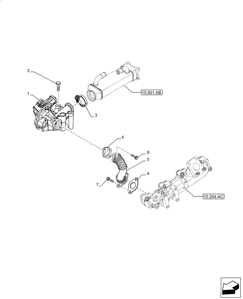 Схема запчастей Case IH F5DFL413H A015 - (10.501.AA) - EXHAUST SYSTEM, EGR, CONTROL VALVE (10) - ENGINE