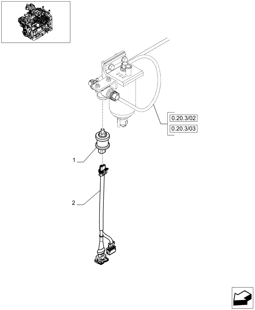 Схема запчастей Case IH MAXXUM 140 - (1.75.4[06]) - PIPING FUEL - PRESSURE SWITCH, HARNESS (06) - ELECTRICAL SYSTEMS