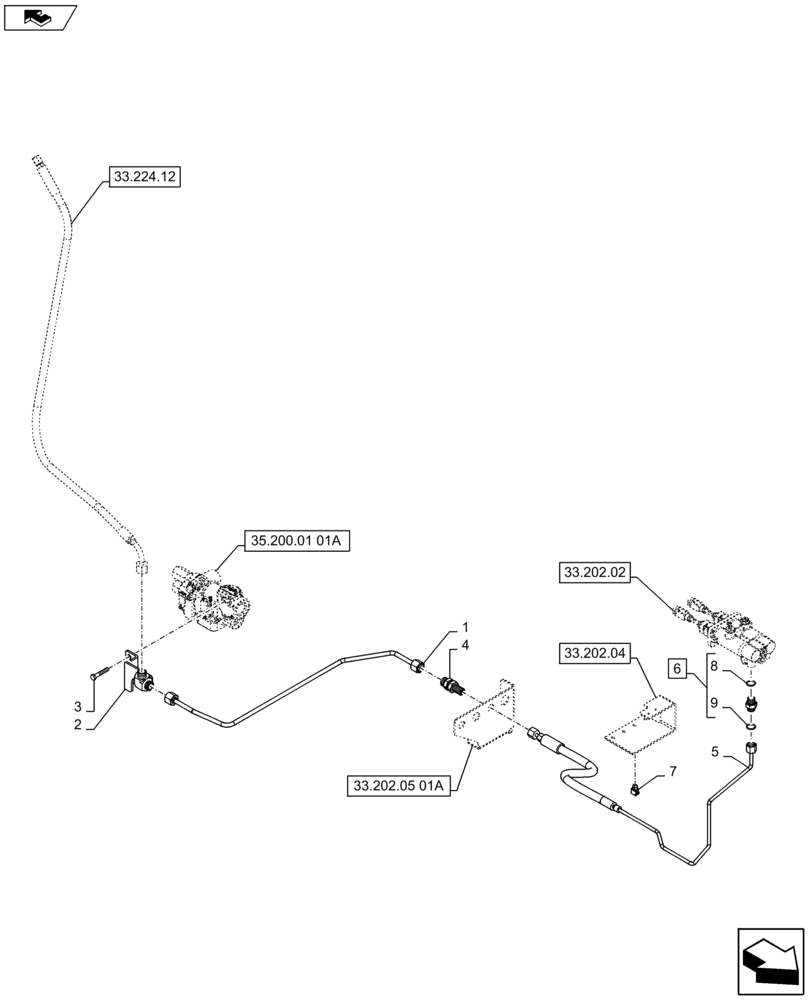 Схема запчастей Case IH PUMA 130 - (33.224.13[01A]) - VAR - 330720 - TRAILER BRAKE LINES - BRAKE LOGIC VALVE - D7113 (33) - BRAKES & CONTROLS