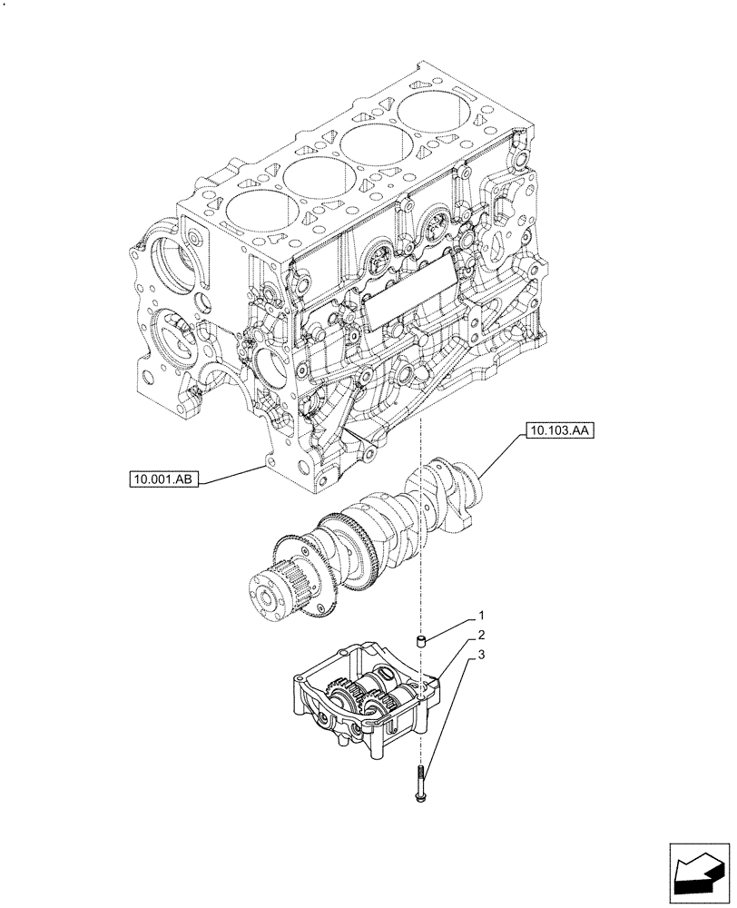 Схема запчастей Case IH F5DFL413H A015 - (10.110.AC) - CRANKSHAFT, DAMPER (10) - ENGINE