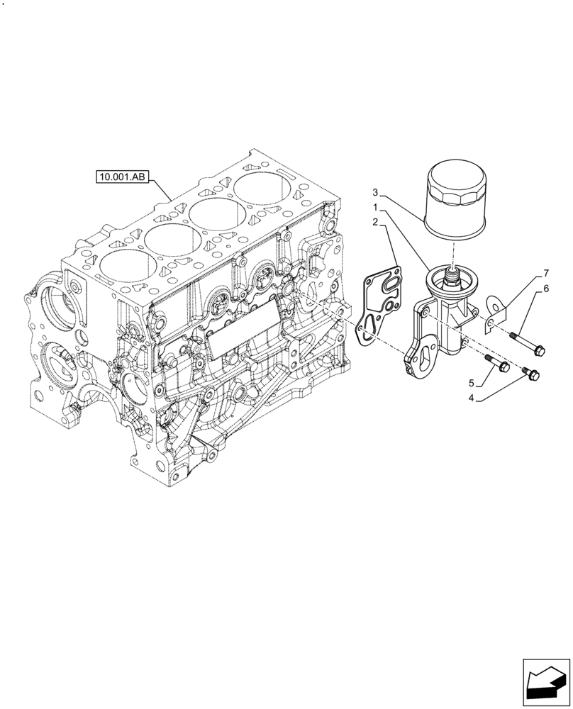 Схема запчастей Case IH F5DFL463A F018 - (10.304.AE) - ENGINE OIL FILTER (10) - ENGINE