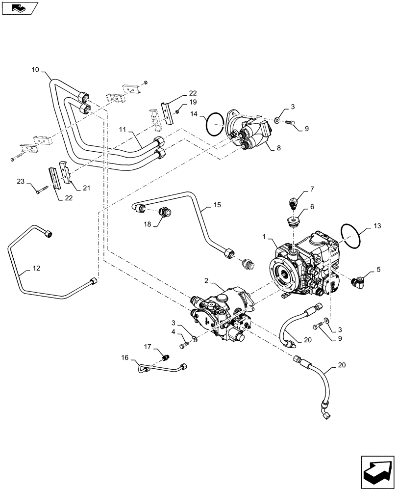 Схема запчастей Case IH 7230 - (35.204.01) - VARIABLE SPEED FEEDER/HEADER DRIVE (35) - HYDRAULIC SYSTEMS