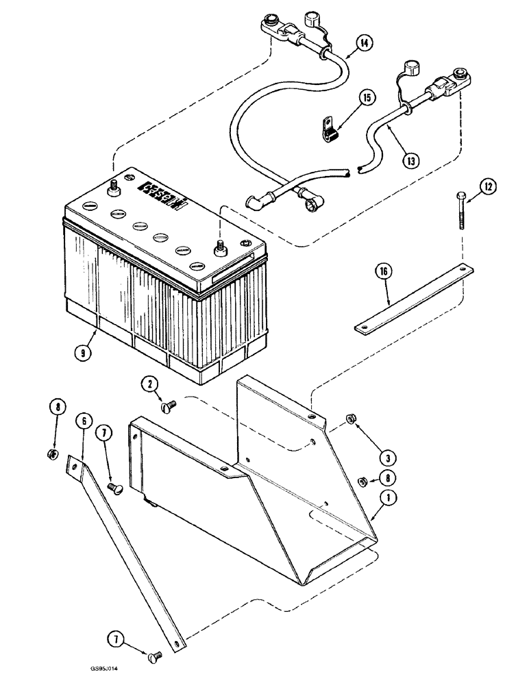 Схема запчастей Case IH 1682 - (4-18) - BATTERY AND TRAY (06) - ELECTRICAL