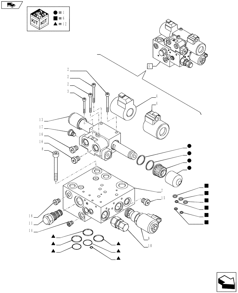 Схема запчастей Case IH PUMA 130 - (41.432.03[01A]) - AUTOGUIDANCE VALVE - BREAKDOWN - PUMA 130 & 145 - D9026 (41) - STEERING