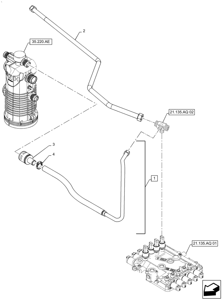 Схема запчастей Case IH PUMA 2304 - (21.105.AQ) - GEARBOX LUBRICATION - PIPES (21) - TRANSMISSION