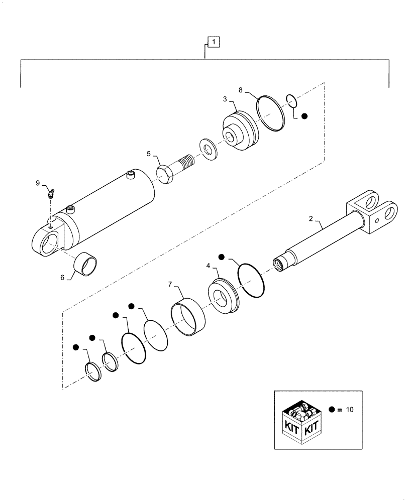 Схема запчастей Case IH QUADTRAC 470 - (35.116.AH) - 3 POINT HITCH LIFT CYLINDER (35) - HYDRAULIC SYSTEMS