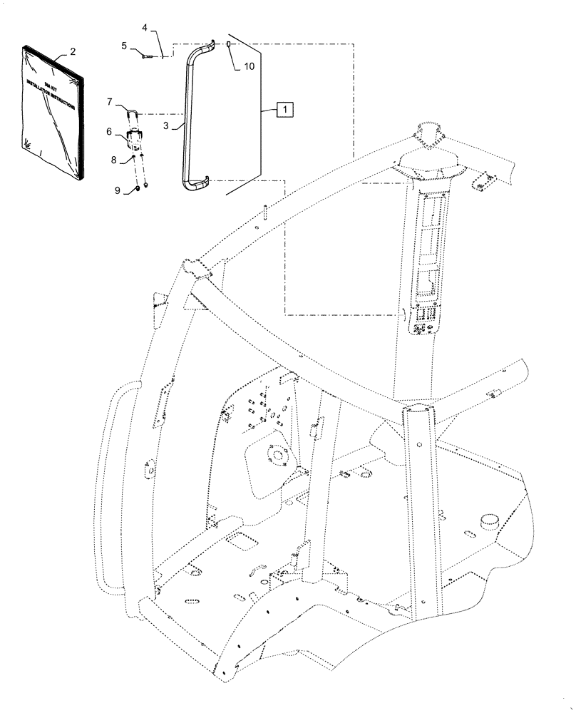 Схема запчастей Case IH MAGNUM 250 - (88.100.90[11]) - DIA KIT, TRACTOR, RH, A-POST MONITOR MOUNT (88) - ACCESSORIES