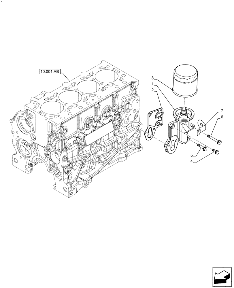 Схема запчастей Case IH F5DFL413H A015 - (10.304.AE) - ENGINE OIL FILTER (10) - ENGINE