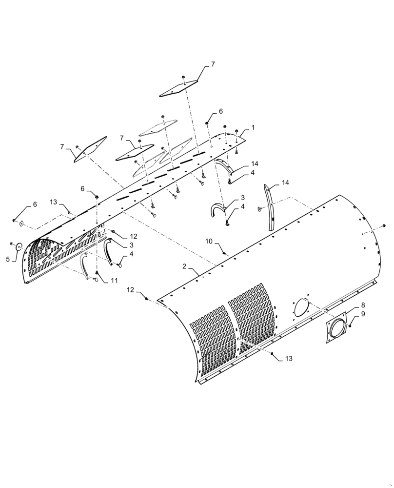 Схема запчастей Case IH 5140 - (72.420.AM[02]) - CAGE, ROTOR, SEPARATOR (72) - SEPARATION