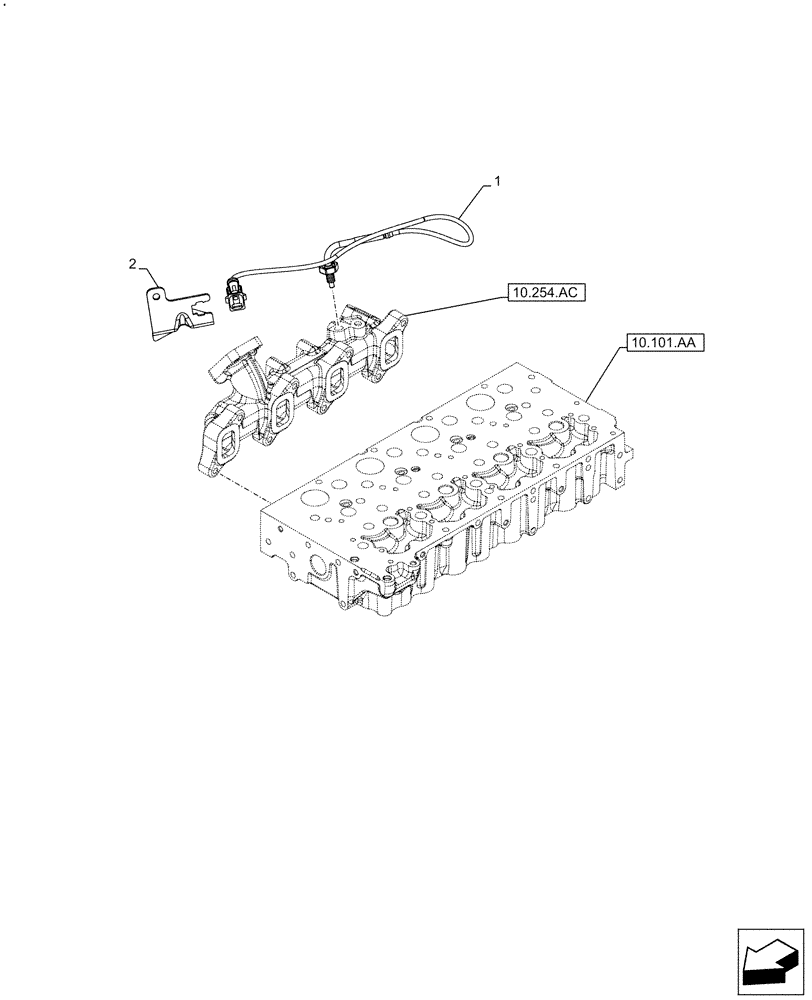 Схема запчастей Case IH F5DFL413H A017 - (55.014.AM) - EXHAUST MANIFOLD, SENSOR (55) - ELECTRICAL SYSTEMS