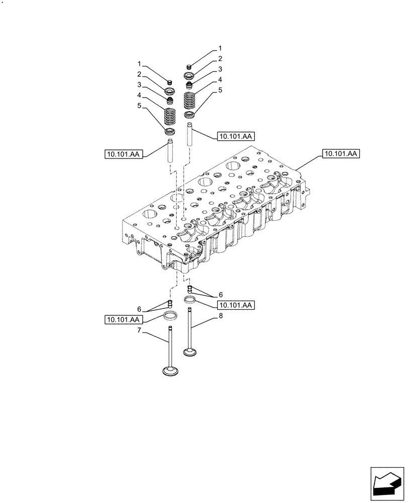 Схема запчастей Case IH F5DFL413H A017 - (10.101.AM) - VALVE (10) - ENGINE