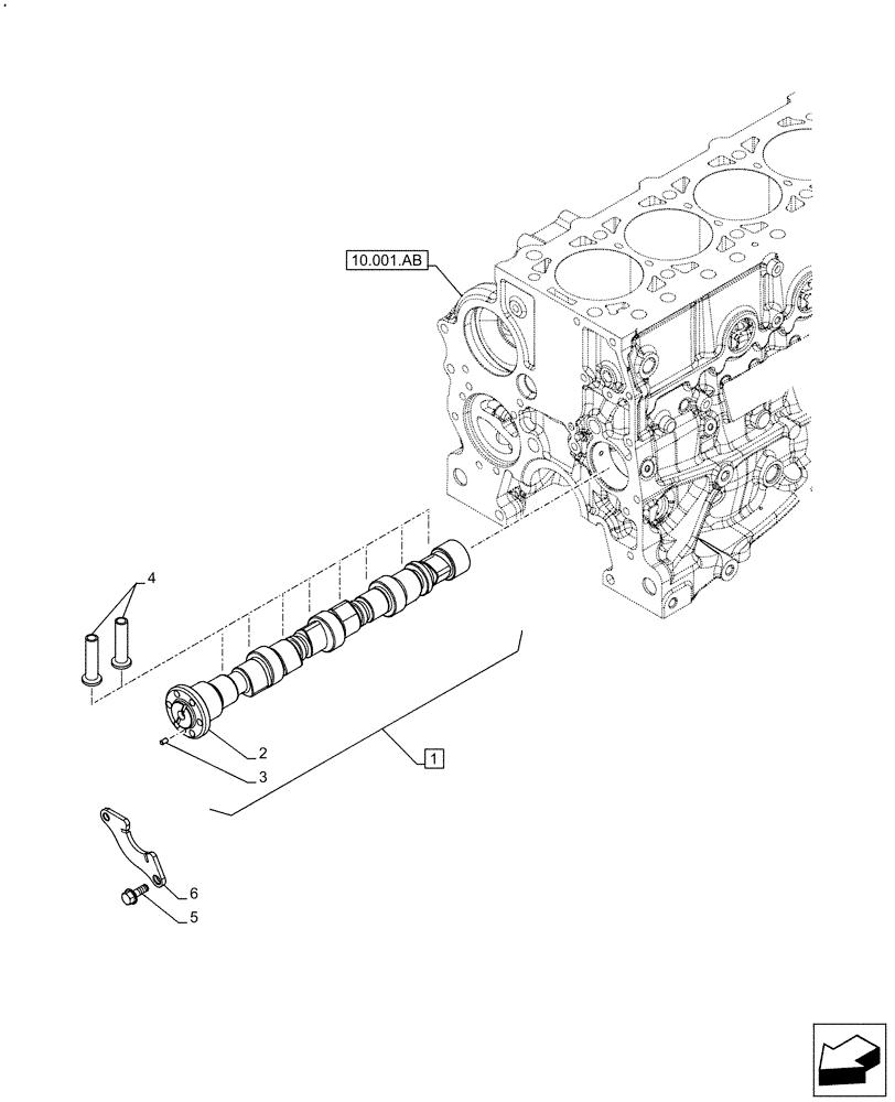 Схема запчастей Case IH F5DFL413H A015 - (10.106.AA) - CAMSHAFT, CAMSHAFT, TIMING CONTROL (10) - ENGINE