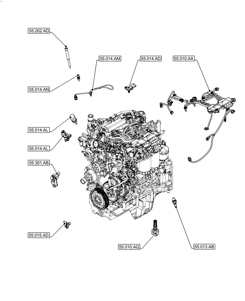 Схема запчастей Case IH F5DFL463A F021 - (00.000.55) - PICTORIAL INDEX - ELECTRICAL SYSTEMS (00) - GENERAL & PICTORIAL INDEX