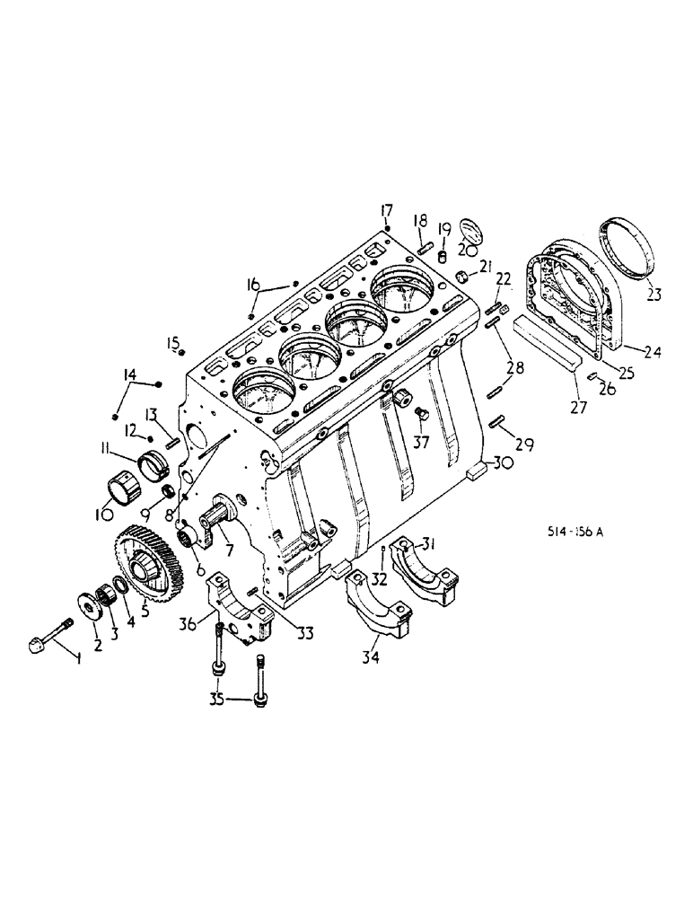 Схема запчастей Case IH 684 - (12-067) - CRANKCASE AND RELATED PARTS Power