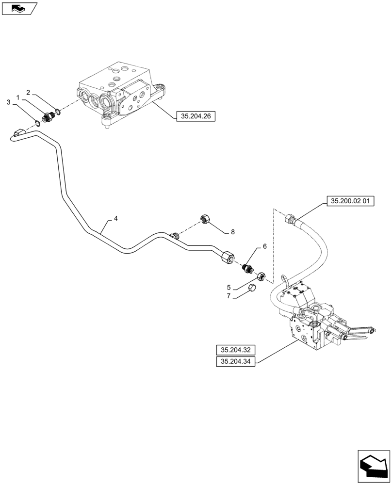 Схема запчастей Case IH PUMA 160 - (35.724.03[01A]) - VAR - 332821, 334821, 743702 - EUROPEAN LOADER READY - PIPES - D7113 (35) - HYDRAULIC SYSTEMS