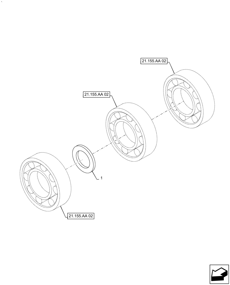 Схема запчастей Case IH PUMA 2304 - (21.155.AA[03]) - CENTRAL REDUCTION GEAR, SHIM (21) - TRANSMISSION