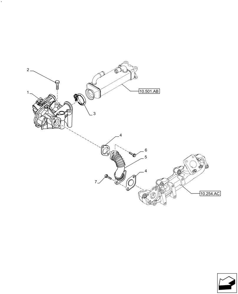 Схема запчастей Case IH F5DFL463A F021 - (10.501.AA) - EXHAUST SYSTEM, EGR, CONTROL VALVE (10) - ENGINE