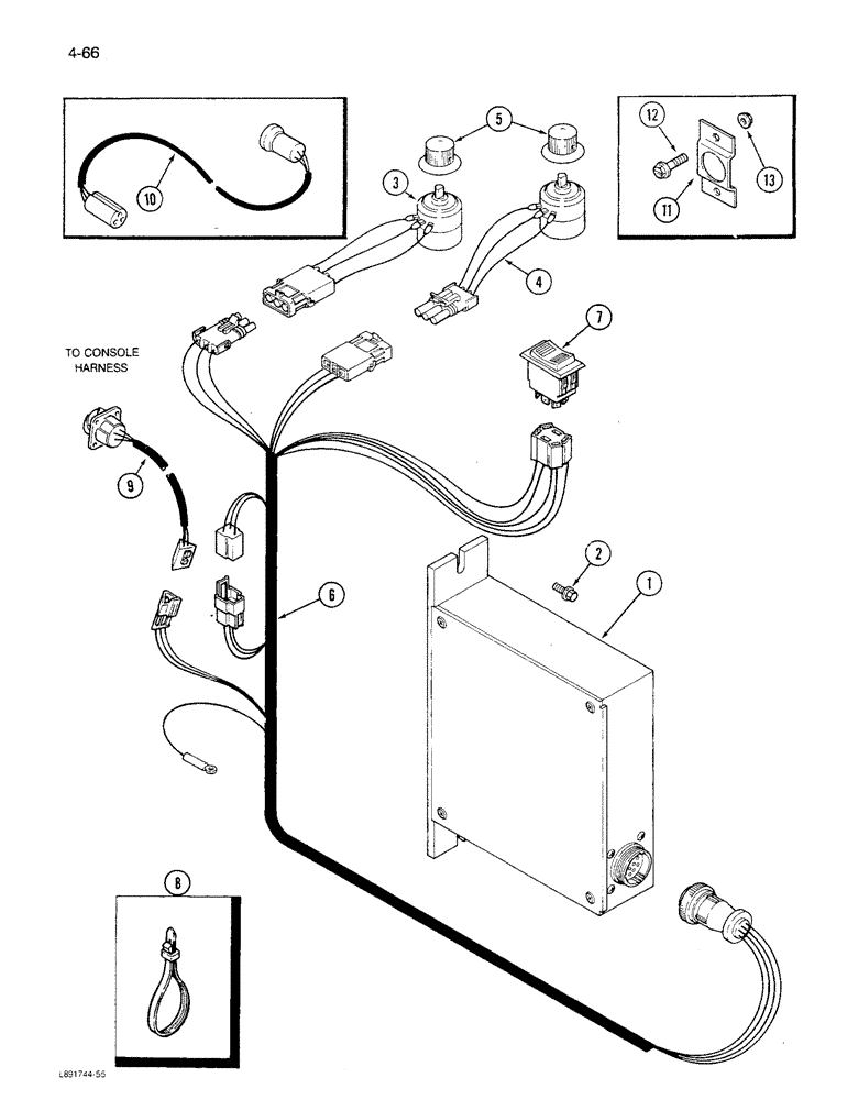 Схема запчастей Case IH 1680 - (4-066) - AUTOMATIC HEADER HEIGHT CONTROL HARNESS (06) - ELECTRICAL