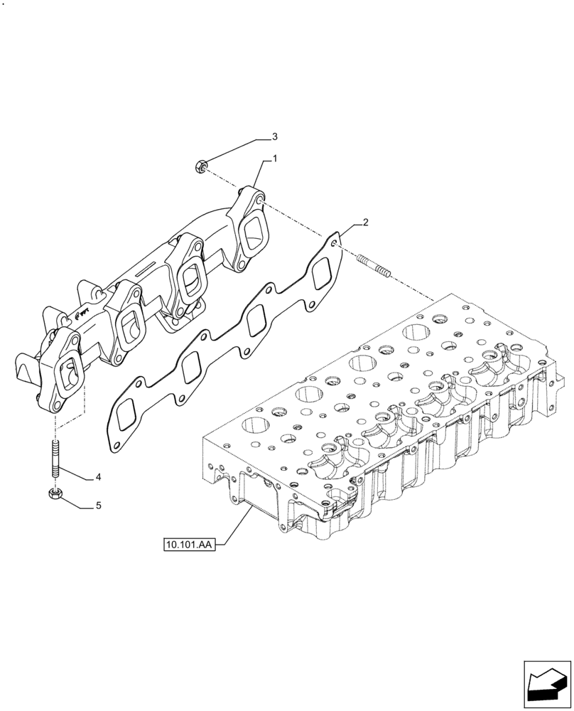 Схема запчастей Case IH F5DFL463A F018 - (10.254.AC) - EXHAUST MANIFOLD (10) - ENGINE