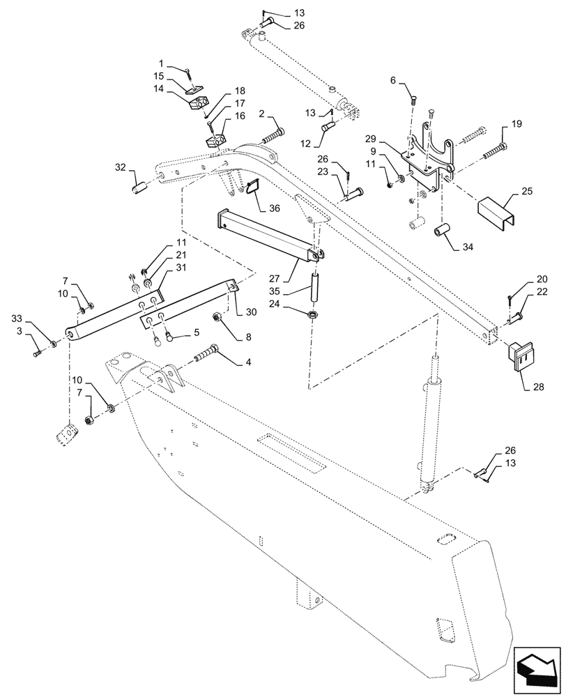 Схема запчастей Case IH DH303 - (58.101.AQ[03]) - REEL ARM ASSY, RH, SPLIT 36FT, 40FT (58) - ATTACHMENTS/HEADERS