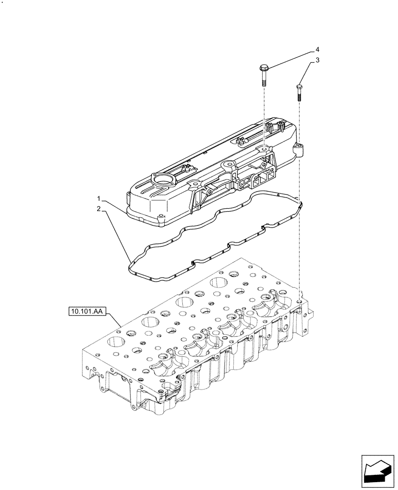 Схема запчастей Case IH F5DFL413H A017 - (10.101.AB) - CYLINDER HEAD, COVER (10) - ENGINE