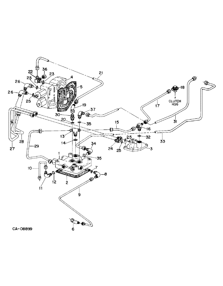 Схема запчастей Case IH 7288 - (10-05) - HYDRAULICS, TRANSMISSION CONTROL VALVE, LUBE VALVE AND CONNECTIONS (07) - HYDRAULICS