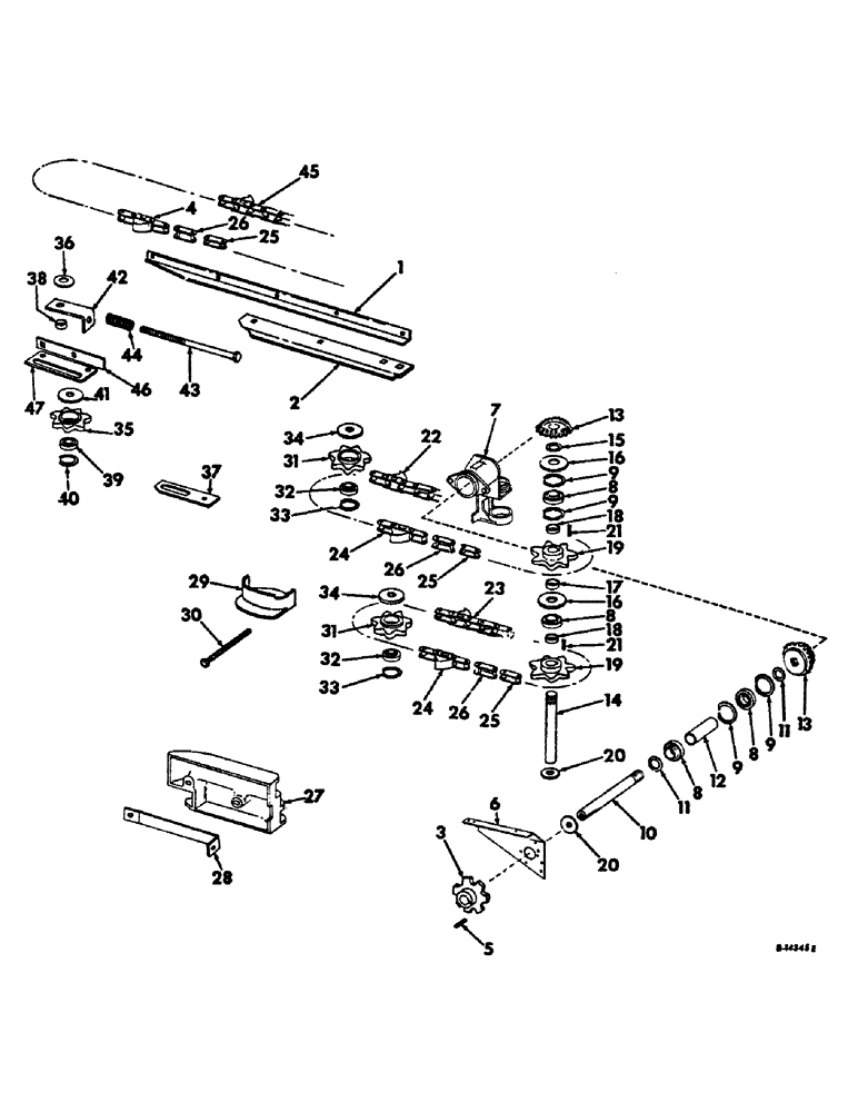 Схема запчастей Case IH 234 - (A-22) - BASIC CORN HARVESTER, GATHERER CHAINS AND DRIVE (58) - ATTACHMENTS/HEADERS