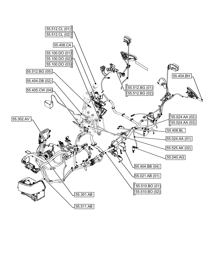 Схема запчастей Case IH FARMALL 75C - (55.000.00[04]) - SECTION INDEX - ELECTRICAL SYSTEMS (55) - ELECTRICAL SYSTEMS