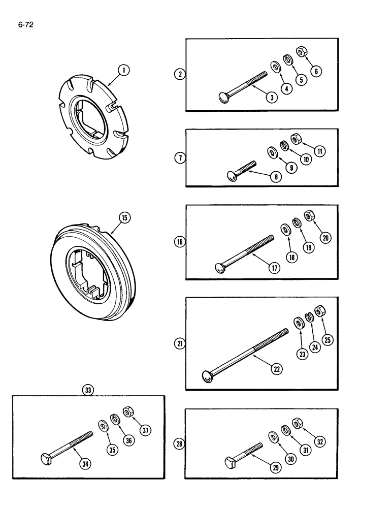 Схема запчастей Case IH 3594 - (6-072) - REAR WHEEL WEIGHTS (06) - POWER TRAIN