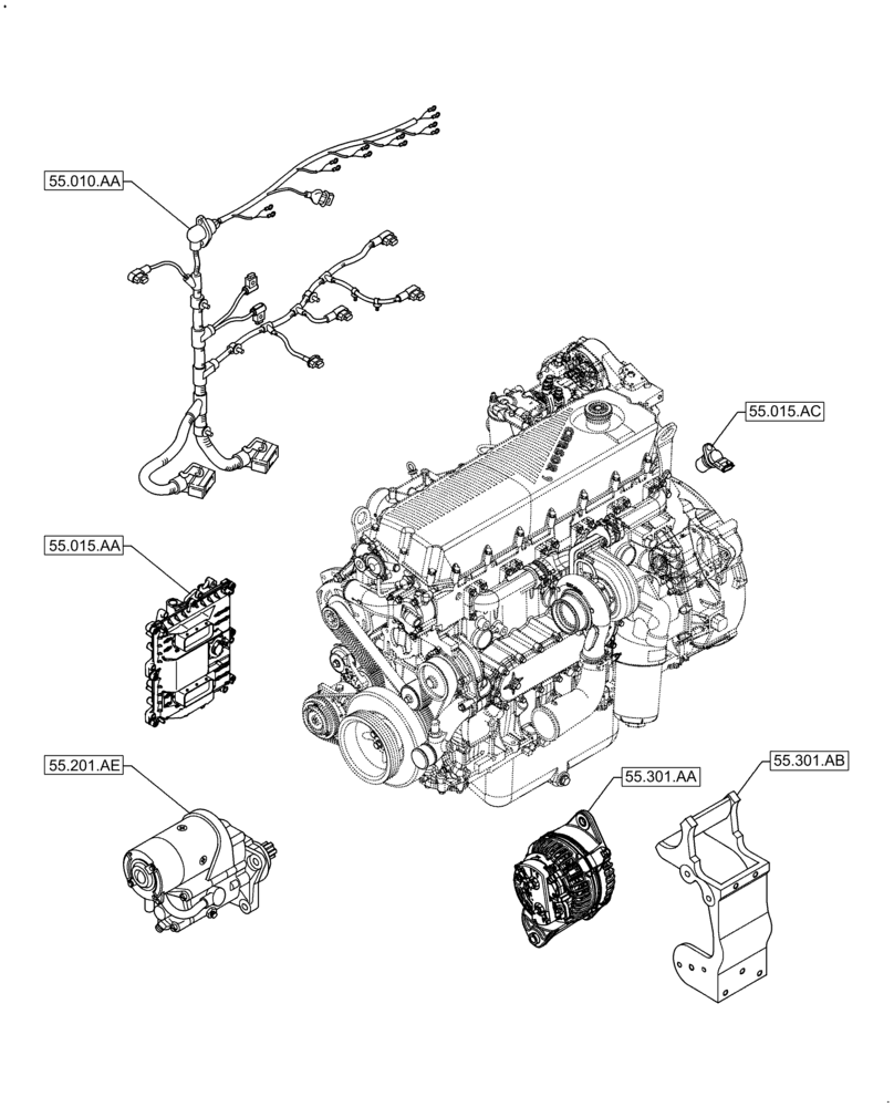 Схема запчастей Case IH F2CFE614C B003 - (00.000.55) - PICTORIAL INDEX - ELECTRICAL SYSTEMS (00) - GENERAL & PICTORIAL INDEX