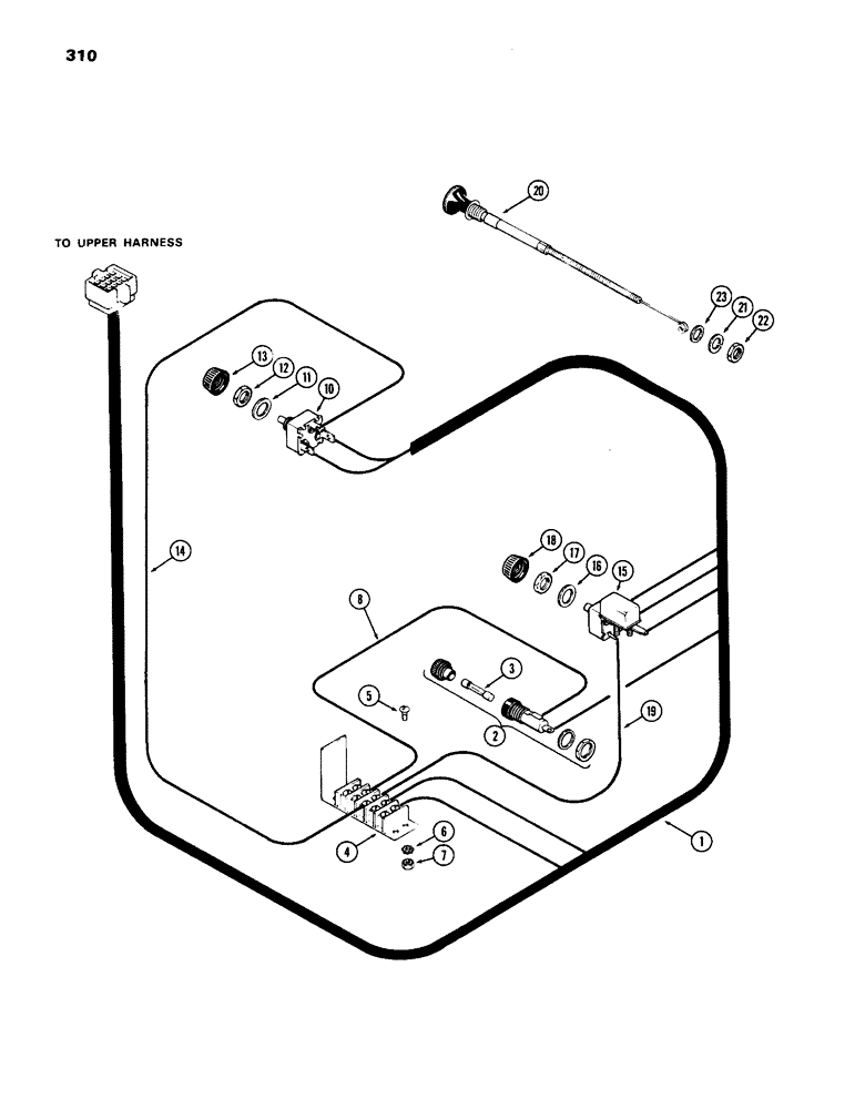 Схема запчастей Case IH 770 - (310) - CAB, INSTRUMENT PANEL, CONTROLS AND WIRING, W/O AIR CONDITIONER, BETTENDORF (09) - CHASSIS/ATTACHMENTS