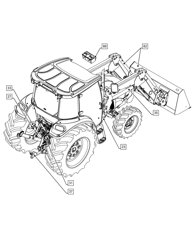Схема запчастей Case IH FARMALL 75C - (00.000.00[02]) - PICTORIAL INDEX - MAIN SECTIONS (00) - GENERAL & PICTORIAL INDEX