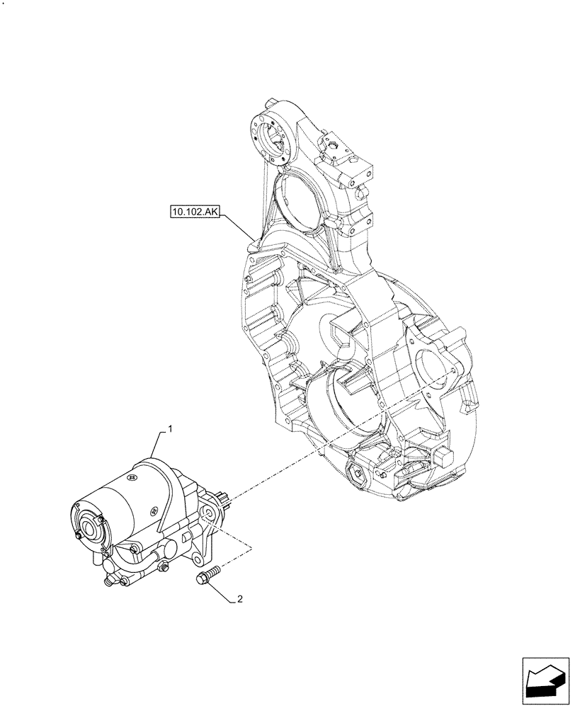 Схема запчастей Case IH F2CFE614G B003 - (55.201.AE) - ENGINE STARTER (55) - ELECTRICAL SYSTEMS